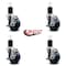 Service Caster 3.5'' Solid Poly Swivel 1-3/4'' Expanding Stem Caster Set with Brake, 4PK SCC-EX20S3514-SPUS-TLB-134-4 - alternate 2